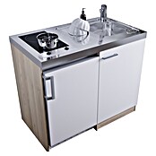 Respekta Miniküche MK100ESWC (Breite: 100 cm, Mit Glaskeramikkochfeld, Weiß)