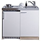 Respekta Miniküche MK100ESWC (Breite: 100 cm, Mit Glaskeramikkochfeld, Weiß)