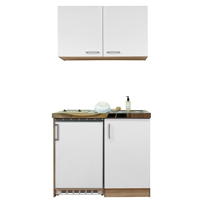 Respekta Miniküche MK100ESWOSC (Breite: 100 cm, Mit Glaskeramikkochfeld, Weiß)