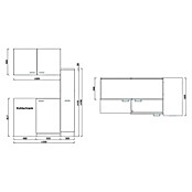 Respekta Miniküche MK130WOSS (130 cm, Mit Duo-Kochmulde, Weiß)