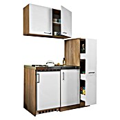 Respekta Miniküche MK130ESWOSS (Breite: 130 cm, Mit Duo-Kochmulde, Weiß)
