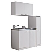 Respekta Miniküche MK130WOSS (130 cm, Mit Duo-Kochmulde, Weiß)