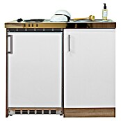 Respekta Miniküche MK100ESWS (Breite: 100 cm, Mit Duo-Kochmulde, Weiß)
