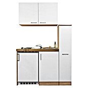 Respekta Miniküche MK130ESWOSS (Breite: 130 cm, Mit Duo-Kochmulde, Weiß)