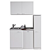 Respekta Miniküche MK130WOSS (130 cm, Mit Duo-Kochmulde, Weiß)