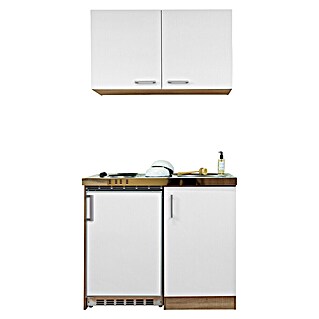 Respekta Miniküche Levin (Breite: 100 cm, Weiß, Mit Duo-Kochmulde, Mit Oberschrank)