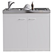 Respekta Miniküche Pantry OKC (100 cm, Mit Glaskeramikkochfeld, Weiß)