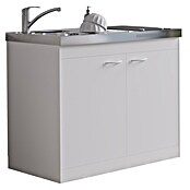 Respekta Miniküche Pantry OKC (100 cm, Mit Glaskeramikkochfeld, Weiß)