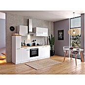 Respekta Küchenzeile KB240WWC (Breite: 240 cm, Mit Elektrogeräten, Weiß)