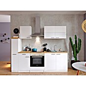Respekta Küchenzeile KB240WWC (Breite: 240 cm, Mit Elektrogeräten, Weiß)