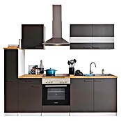 Respekta Küchenzeile KB240WGC (Breite: 240 cm, Mit Elektrogeräten, Grau)