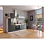 Respekta Küchenzeile KB250WGC (Breite: 250 cm, Mit Elektrogeräten, Grau)
