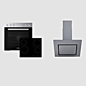 Respekta Küchenzeile KB210WWBSCG  (Breite: 210 cm, Mit Elektrogeräten, Weiß)