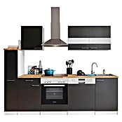 Respekta Küchenzeile KB250WGC (Breite: 250 cm, Mit Elektrogeräten, Grau)