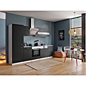 Respekta Küchenzeile KB280WSCGKE178 (Breite: 280 cm, Mit Elektrogeräten, Schwarz)