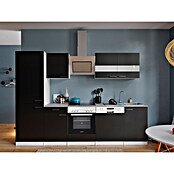 Respekta Küchenzeile KB280WSCGKE178 (Breite: 280 cm, Mit Elektrogeräten, Schwarz)