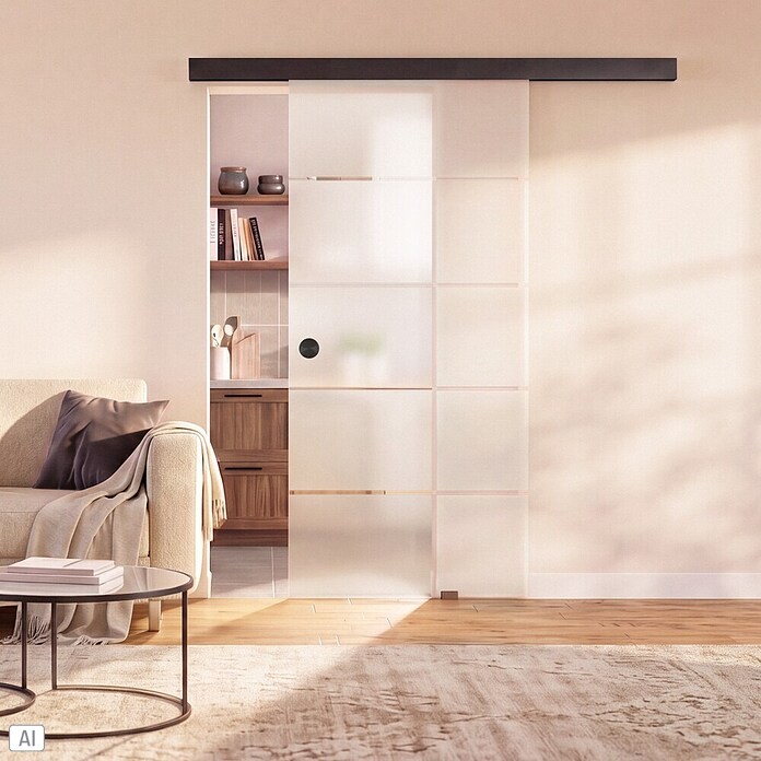 Diamond Doors Schiebetür-Komplettset Jubidoor 6.1 Premium (935 x 2 058 mm, Schwarz, Einscheibensicherheitsglas (ESG)) | BAUHAUS