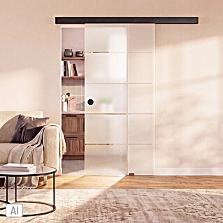Diamond Doors Schiebetür-Komplettset Jubidoor 6.1 Premium (935 x 2 058 mm, Schwarz, Einscheibensicherheitsglas (ESG))