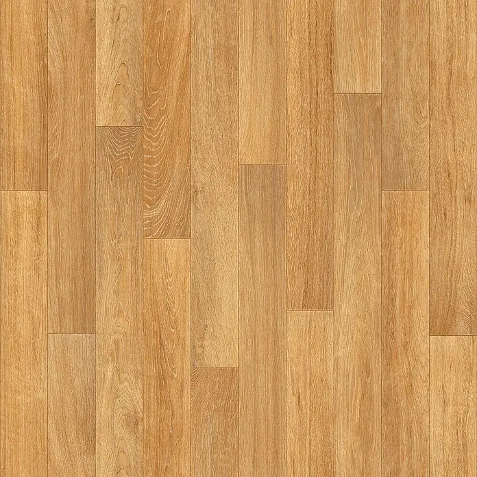 Beauflor PVC-Boden Meterware Atlantic - 200 cm, Natural Oak 236 L, Braun - Nahtloser heller bis mittelbrauner Holzfußboden mit unterschiedlicher Maserung, in parallelen Dielen verlegt.