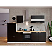 Respekta Küchenzeile KB270WSC (Breite: 270 cm, Mit Elektrogeräten, Schwarz)