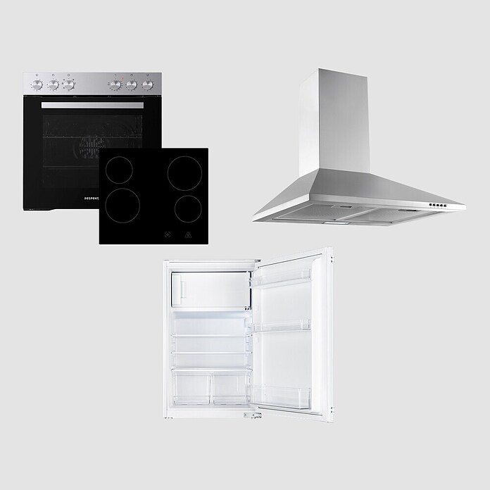 Respekta Küchenzeile KB270ENWPC (Breite: 270 cm, Mit Elektrogeräten, Weiß)