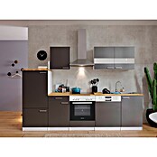 Respekta Küchenzeile KB280WGC (Breite: 280 cm, Mit Elektrogeräten, Grau)