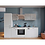 Respekta Küchenzeile KB280WWBSCGKE178G (Breite: 280 cm, Mit Elektrogeräten, Weiß)