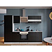 Respekta Küchenzeile KB270WSCGKE178 (Breite: 270 cm, Mit Elektrogeräten, Schwarz)