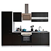 Respekta Küchenzeile KB270WSCGKE178 (Breite: 270 cm, Mit Elektrogeräten, Schwarz)