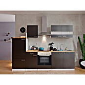 Respekta Küchenzeile KB270WGC (Breite: 270 cm, Mit Elektrogeräten, Grau)