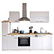 Respekta Küchenzeile KB250WWC (Breite: 250 cm, Mit Elektrogeräten, Weiß)