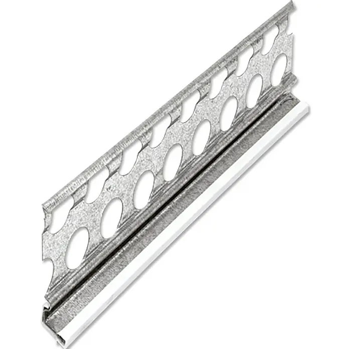 Catnic Putzsockelprofil - Länge: 250 cm, Passend für: 14 mm Putzstärke, Mit PVC-Kante - Metallischer Kantenschutz mit Löchern und Kunststoffprofil für den Innenausbau. Ideal zum Schutz von Kanten.
