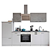 Respekta Küchenzeile KB280WWBSCG (Breite: 280 cm, Mit Elektrogeräten, Weiß)