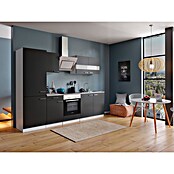 Respekta Küchenzeile KB270WSCGKE178 (Breite: 270 cm, Mit Elektrogeräten, Schwarz)