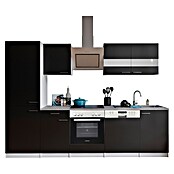 Respekta Küchenzeile KB280WSCGKE178 (Breite: 280 cm, Mit Elektrogeräten, Schwarz)