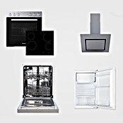 Respekta Küchenzeile KB280WWBSCG (Breite: 280 cm, Mit Elektrogeräten, Weiß)