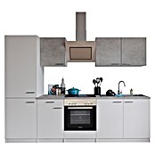 Respekta Küchenzeile KB270WWBSCGKE178G (Breite: 270 cm, Mit Elektrogeräten, Weiß)
