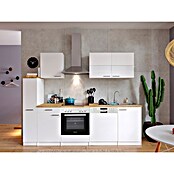 Respekta Küchenzeile KB250WWC (Breite: 250 cm, Mit Elektrogeräten, Weiß)