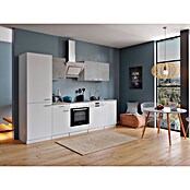 Respekta Küchenzeile KB280WWBSCGKE178G (Breite: 280 cm, Mit Elektrogeräten, Weiß)