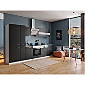 Respekta Küchenzeile KB310WSCGKE178 (Breite: 310 cm, Mit Elektrogeräten, Schwarz)