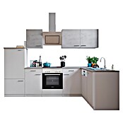 Respekta Winkelküche (172 cm x 280 mm, Mit Elektrogeräten, Weiß)