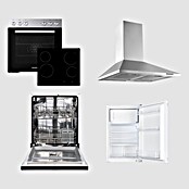Respekta Küchenzeile KB280ENWPC (Breite: 280 cm, Mit Elektrogeräten, Weiß)