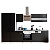 Respekta Küchenzeile KB310WSCGKE178 (Breite: 310 cm, Mit Elektrogeräten, Schwarz)