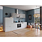 Respekta Küchenzeile KB310WWBSCG (Breite: 310 cm, Mit Elektrogeräten, Weiß)