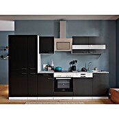Respekta Küchenzeile KB310WSCGKE178 (Breite: 310 cm, Mit Elektrogeräten, Schwarz)