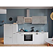 Respekta Küchenzeile KB310WWBSCG (Breite: 310 cm, Mit Elektrogeräten, Weiß)