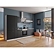 Respekta Küchenzeile KB300WSCGKE178 (Breite: 300 cm, Mit Elektrogeräten, Schwarz)