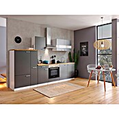 Respekta Küchenzeile KB300WGC (Breite: 300 cm, Mit Elektrogeräten, Grau)