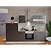 Respekta Küchenzeile KB300WGC (Breite: 300 cm, Mit Elektrogeräten, Grau)