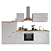 Respekta Küchenzeile KB300WWC (Breite: 300 cm, Mit Elektrogeräten, Weiß)